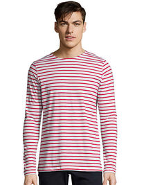 Koszulka SOL'S - L01402 Men´s Long Sleeve Striped T-Shirt Marine