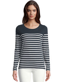 Koszulka SOL'S - L03100 Women´s Long Sleeve Striped T-Shirt Matelot 